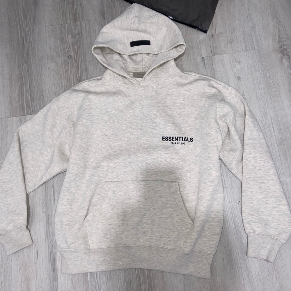 White/Grey Essentials Hoodie